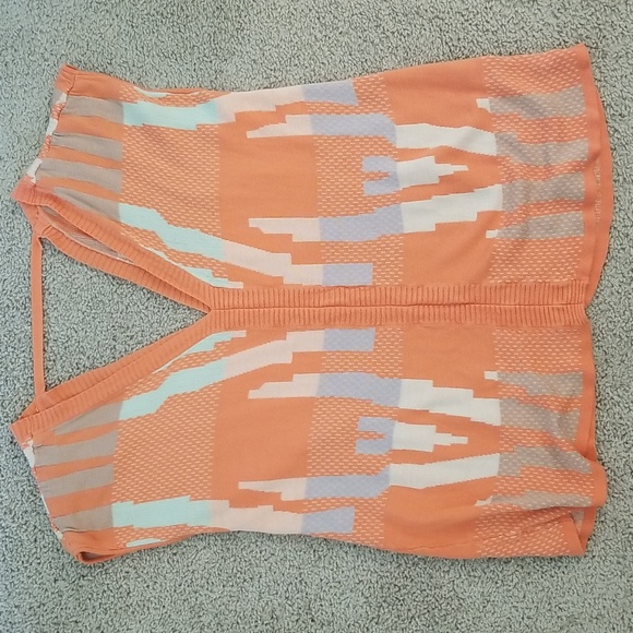 Gypsy 05 Tops - Gypsy 05 Small Orange Oversized Vibrant Fun Bright Spring Summer Sleeveless Top